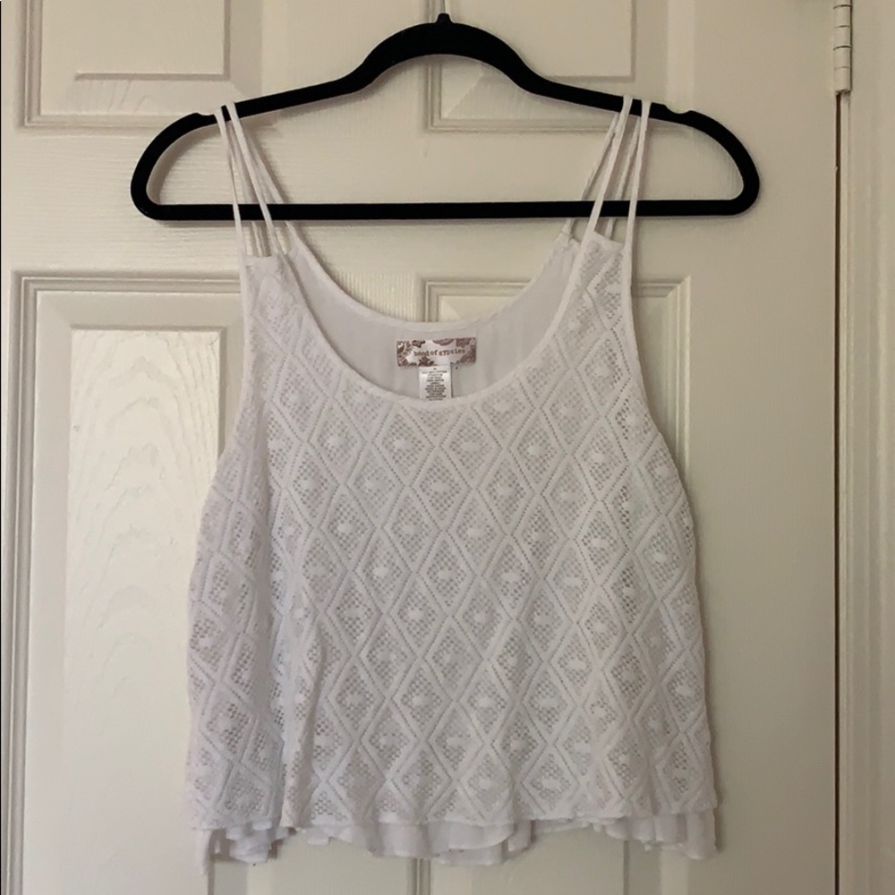 White double strap tank top
